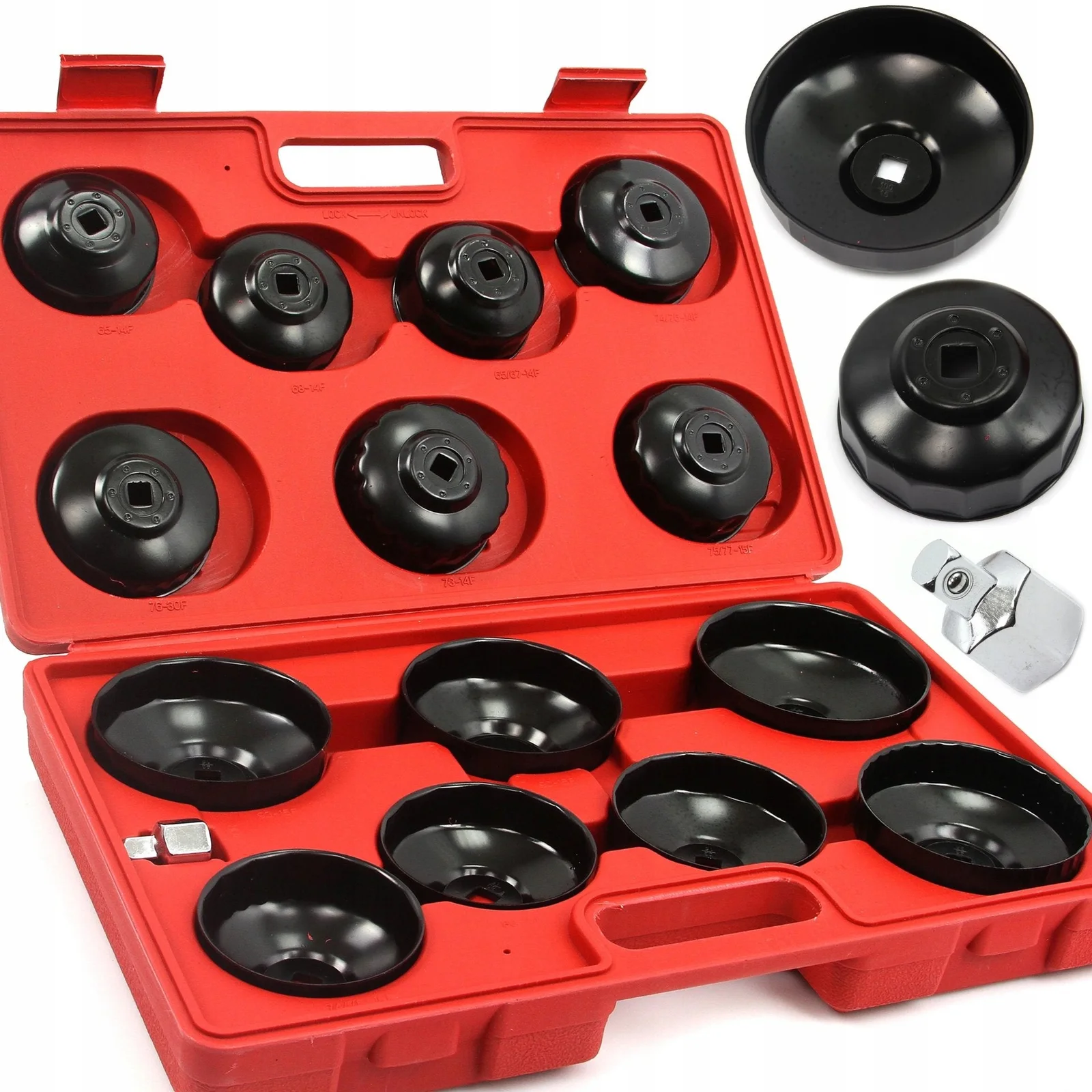 Oil filter wrench set, 14 pieces